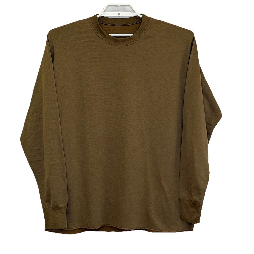 Cabela's Base Layer Power Dry T-Shirt Mens Size XL Brown Long Sleeve Crew Neck